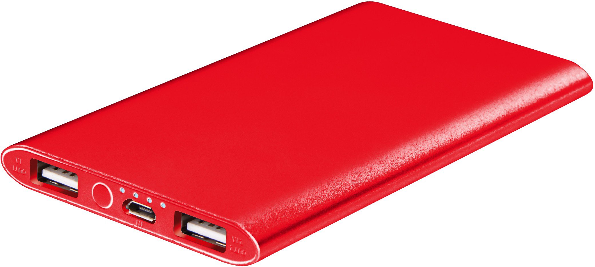 Išorinė baterija Platinet 5000mAh Li-Po 2xUSB, red (43175)