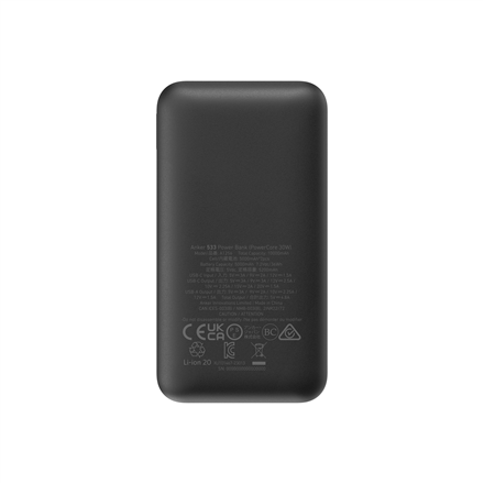 Išorinė baterija Anker 533 Power Bank  A1256G12  10000 mAh  Black