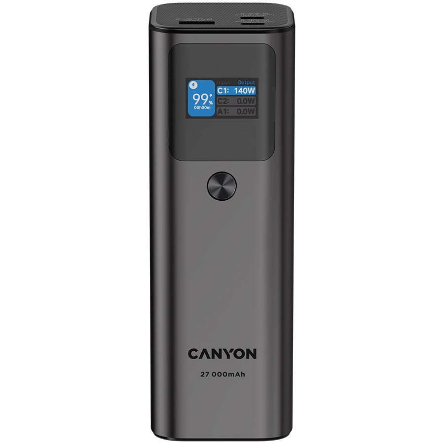 CANYON PB-2010, allowed for air travel power bank 27000mAh/97.2Wh Li-poly battery, in/out:2xUSB