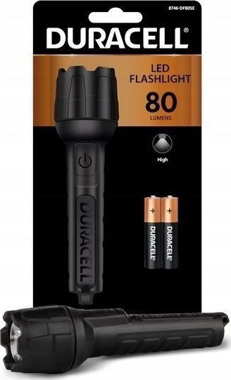 Flashlight Duracell Rubber Flashlight 80 LM 2AA