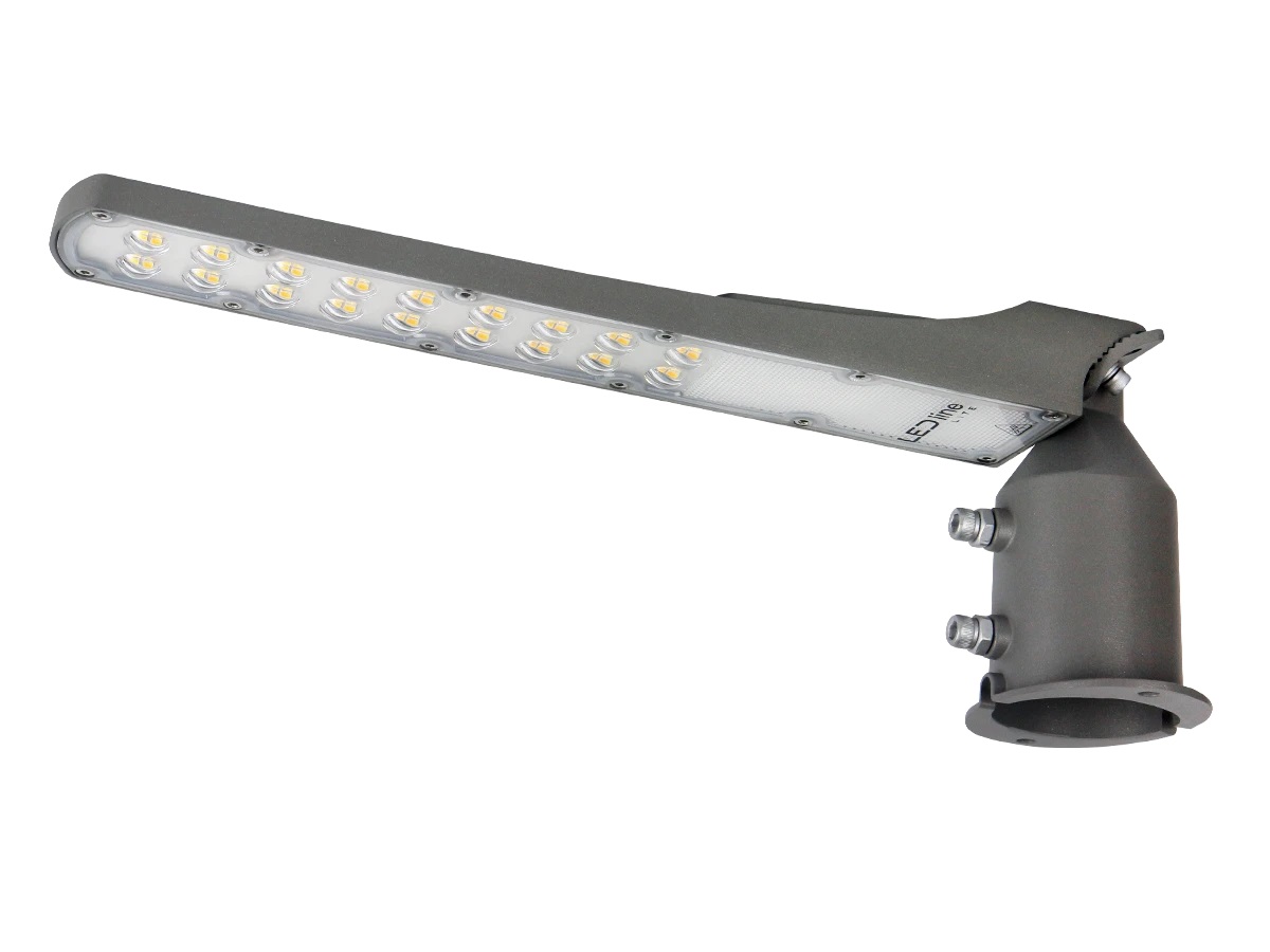 Gatvės šviestuvas su foto rėle LED 230V 50W 5 000lm, 140° x 70° 4000K, pilkas, FLAMINGO, IP65, IK08