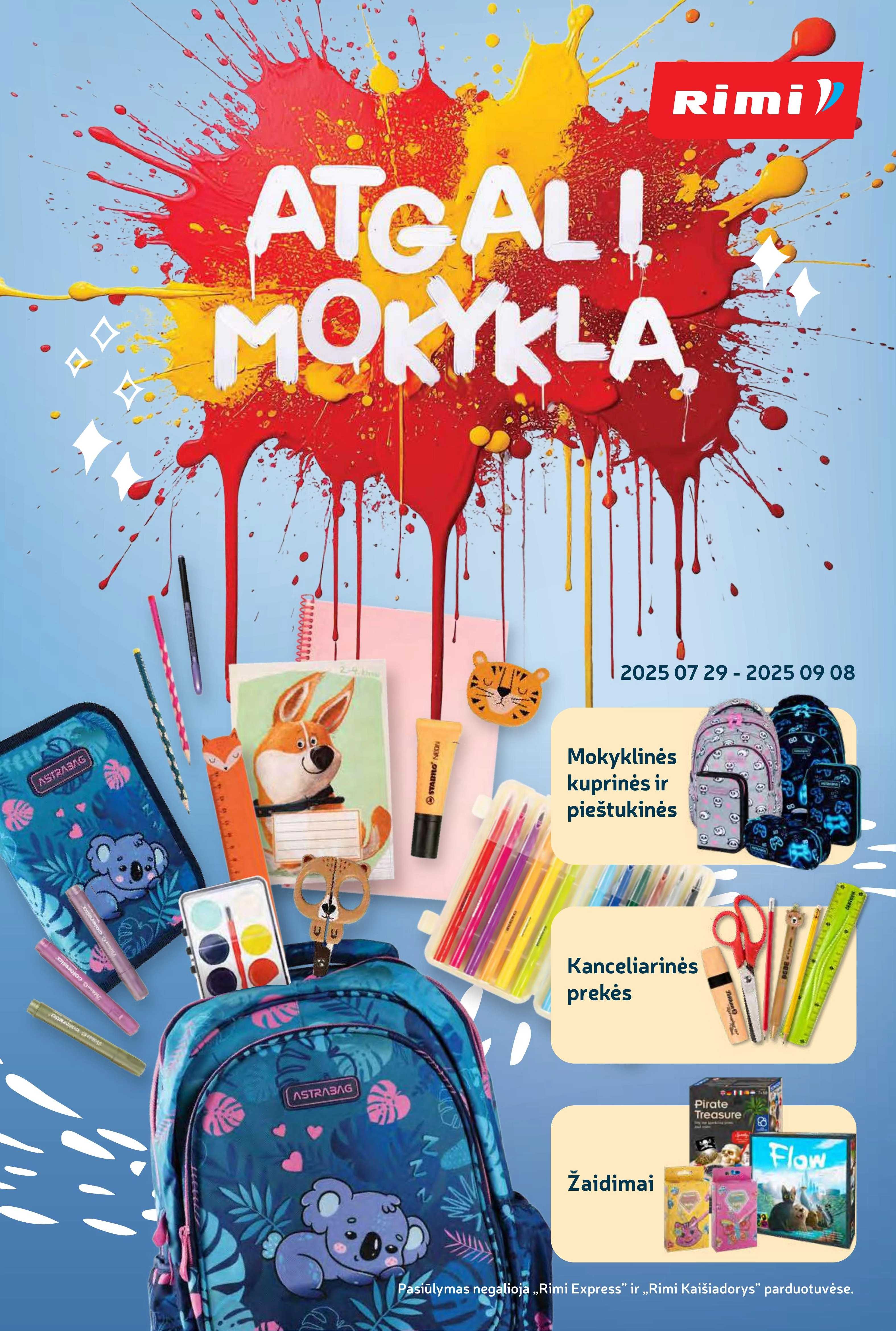 RIMI akcijų leidinys „Atgal į mokyklą“