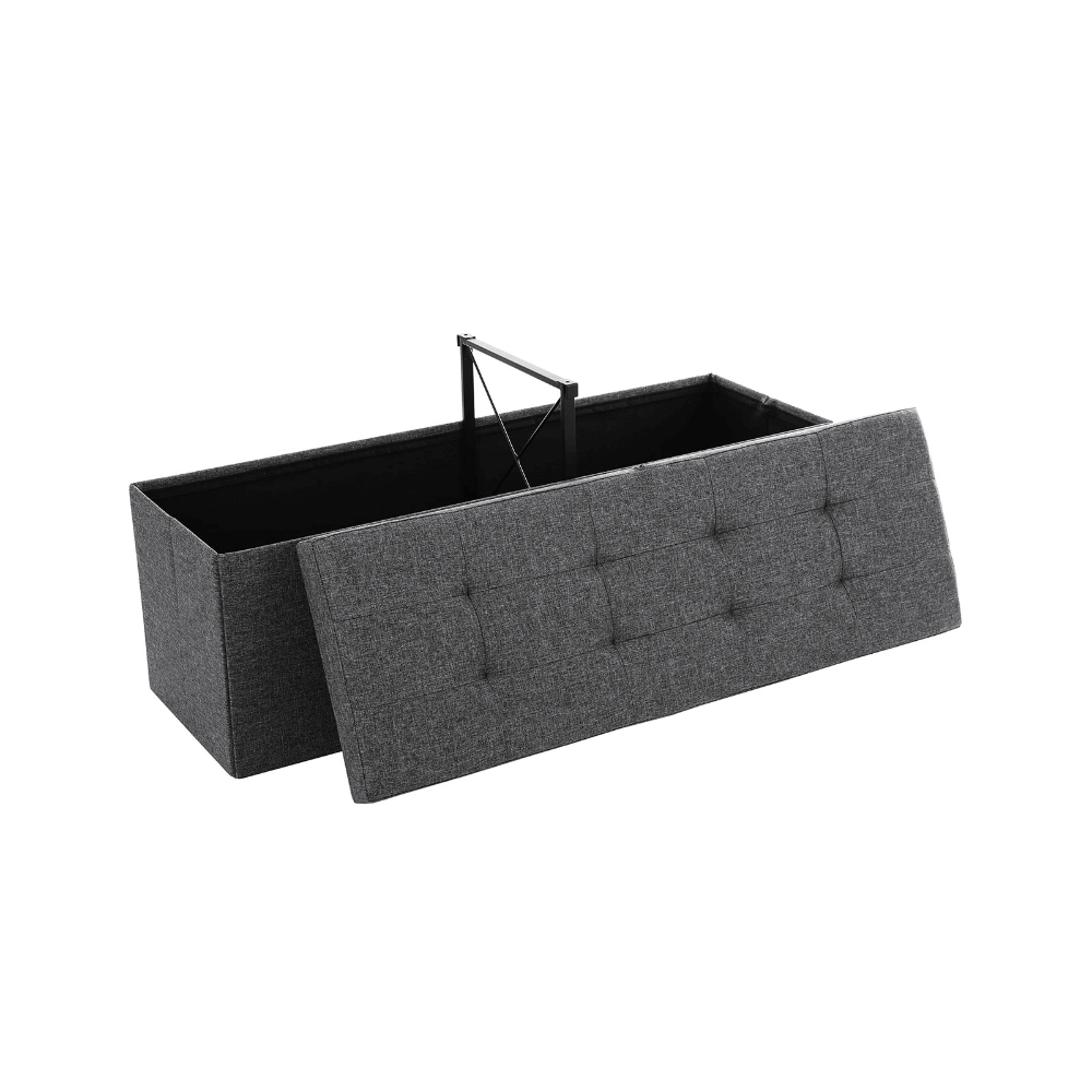 Tvirtas lengvas tamsiai pilkas pufas 110 cm