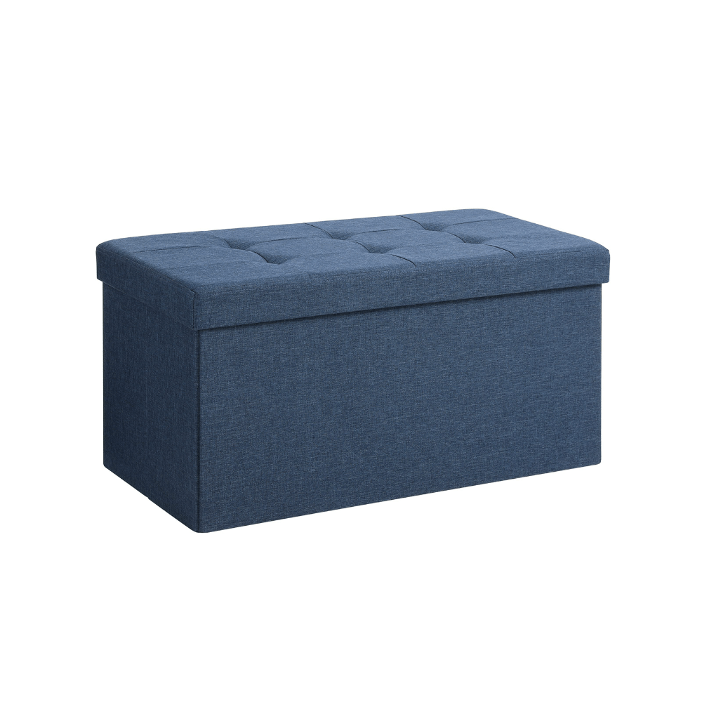 Tvirtas lengvas minkštasuolis su daiktadėže | 76 x 38 x 38 cm | 300 kg | Mėlyna