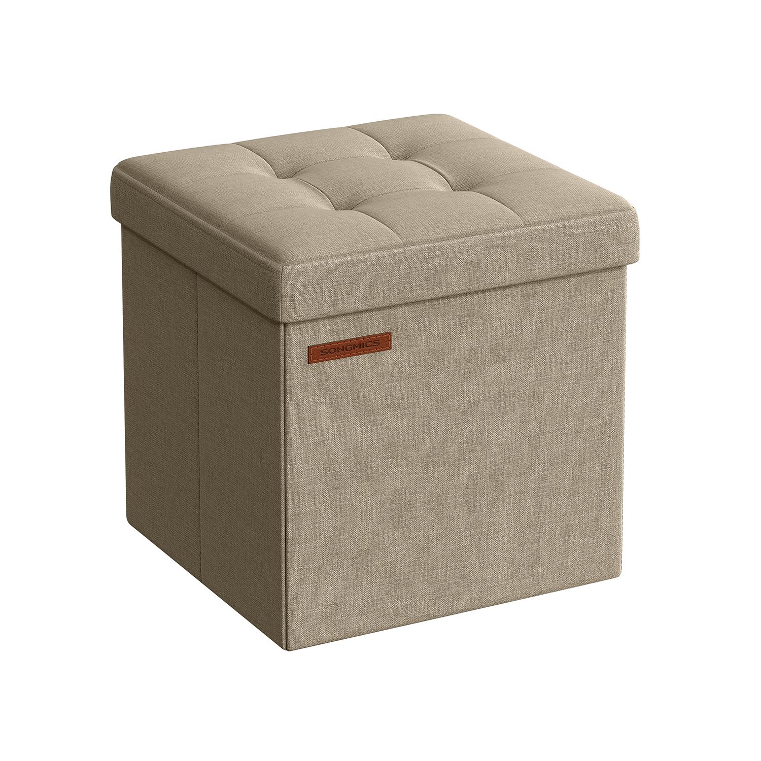 Pufas su daiktadėže iki 300 kg | 30 x 30 x 30 cm | Ruda