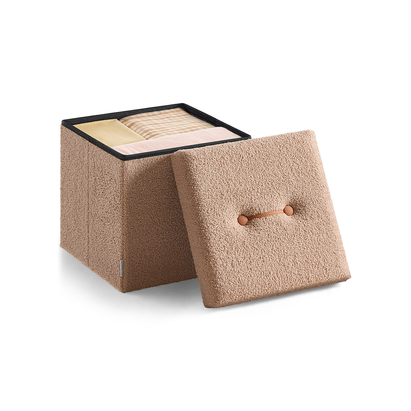 Pufas su daiktadėže iki 300 kg | 38 x 38 x 38 cm | Ruda