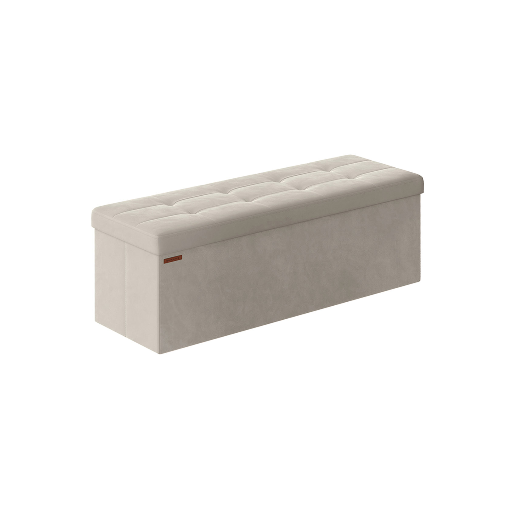 Tvirtas lengvas pufas su daiktadėže | 110 x 38 x 38 cm | 300 kg | Balta