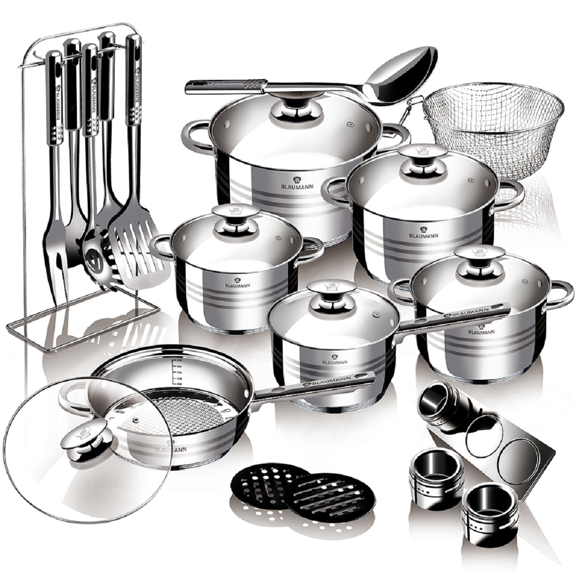 Puodų komplektas Blaumann Gourmet Line, 27 dalių
