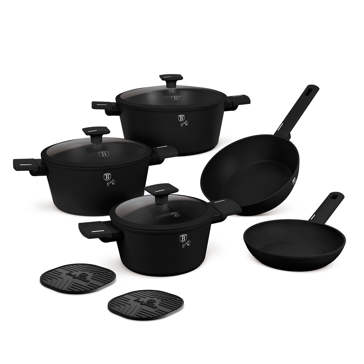 Puodų komplektas (10 dalių) Berlinger Haus Matte Black Collection