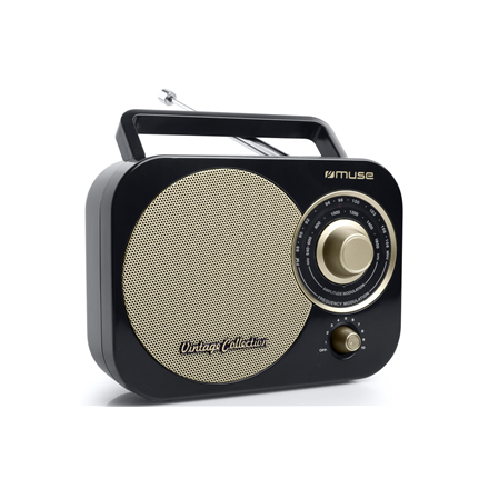Radijo imtuvas Muse M-055RB Black/Gold, AUX in