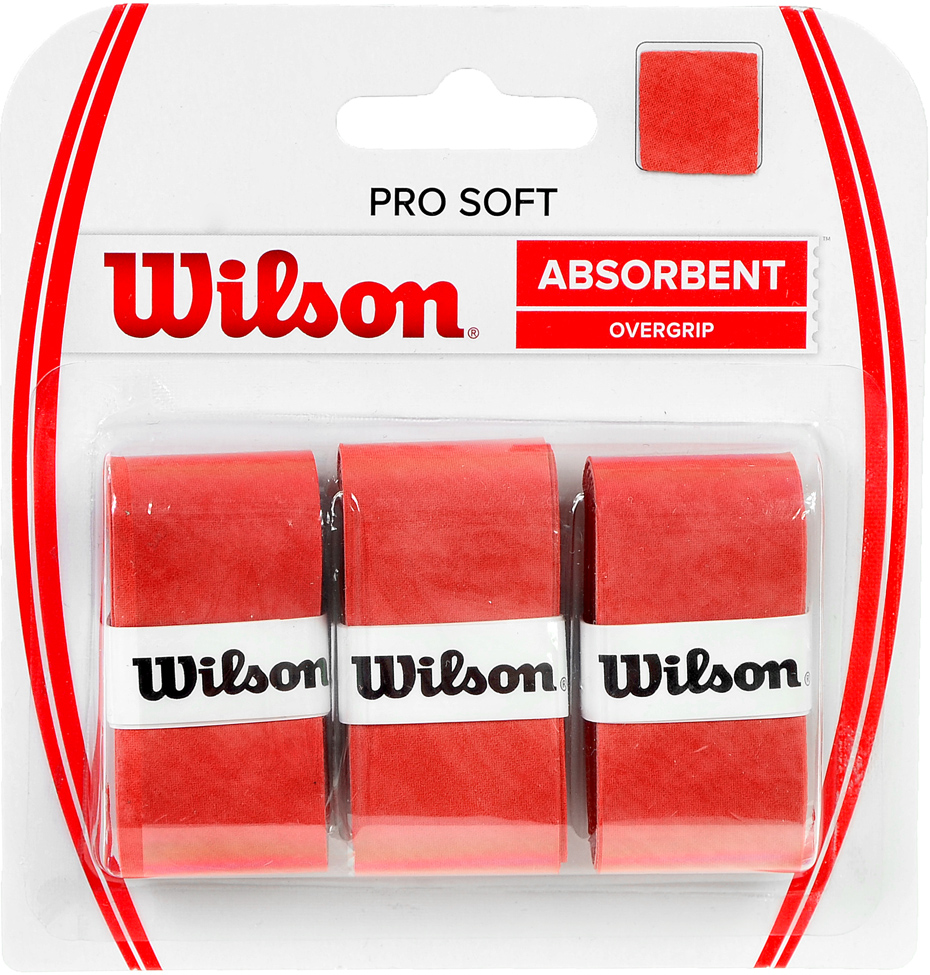 Teniso Raketės Apvija Wilson Pro Soft Absorbent Overgrip Raudonas 3vnt WRZ4040OR