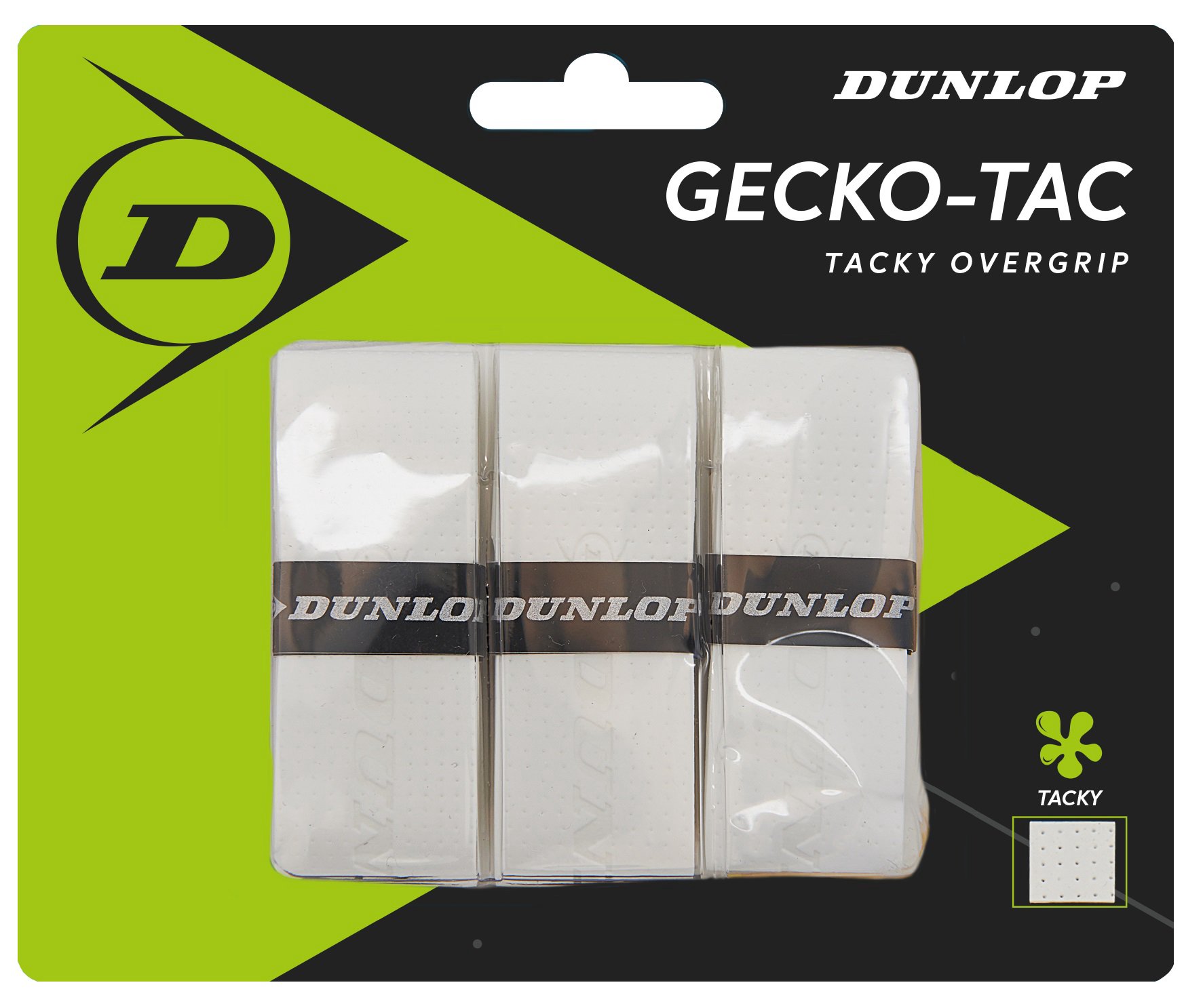 Teniso raketės virš. apvija GECKO-TAC 3vnt. White