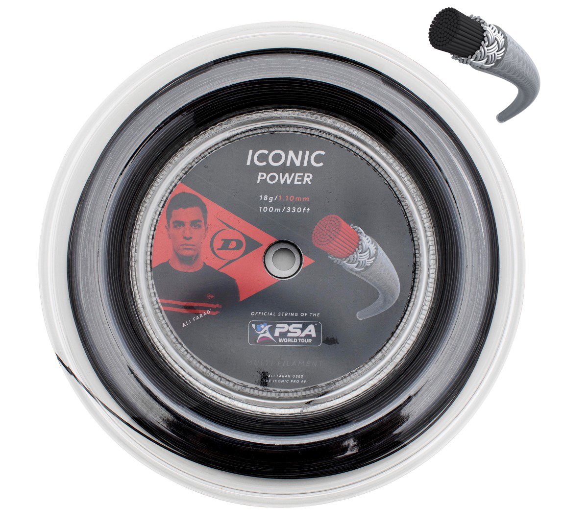 Stygos skvošui  ICONIC POWER 18g/1,10mm 10M