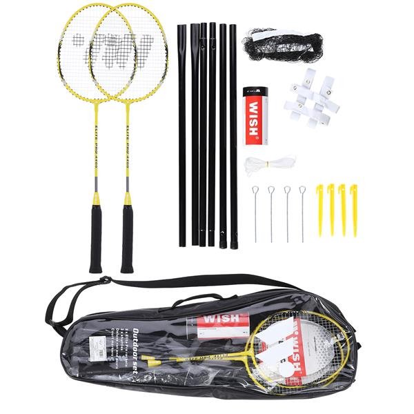 ALUMTEC 4466 ZESTAW DO BADMINTONA 2 SZT + LOTKI 3 SZT+SIATKA+LINIE WISH