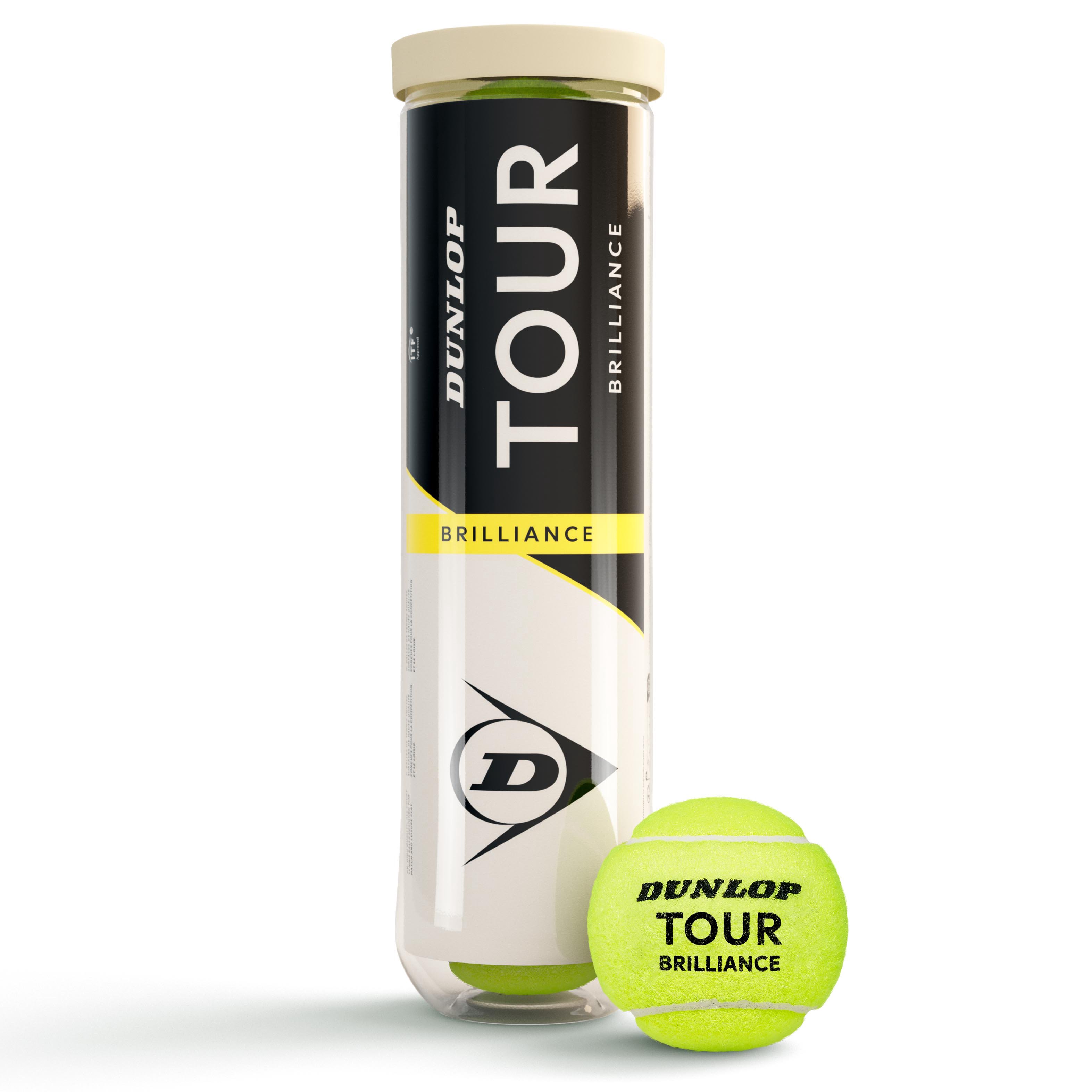 Teniso kamuol. DUNLOP TOUR BRILLIANCE 4-tube ITF