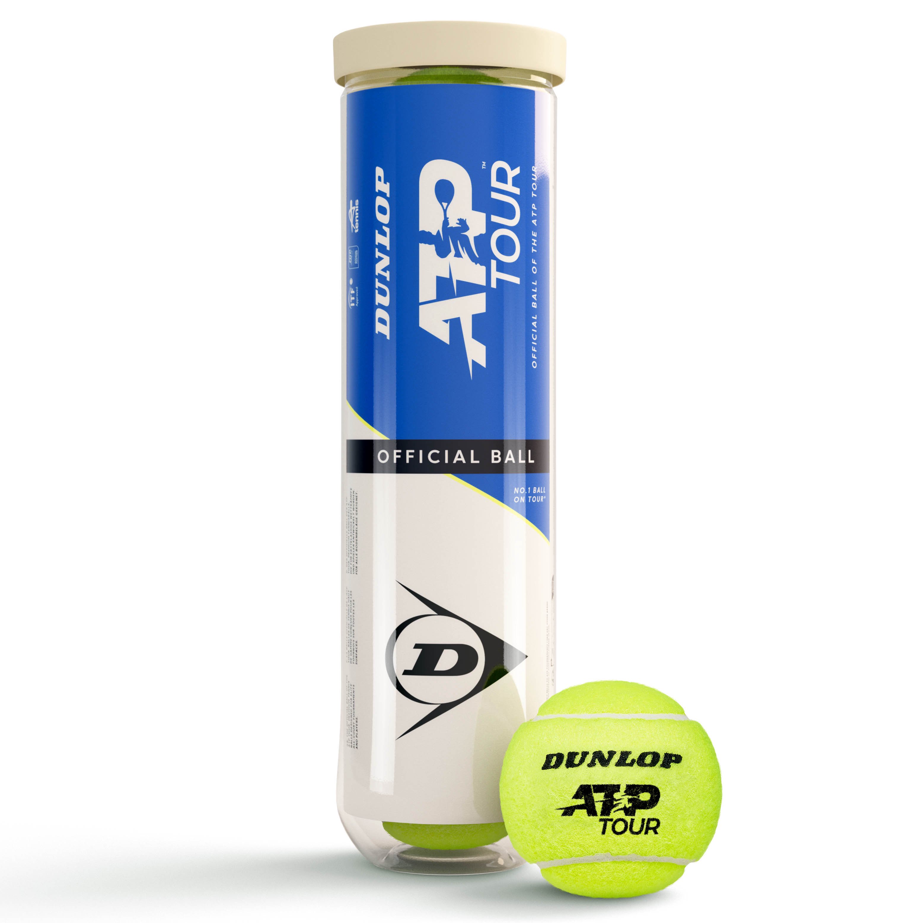 Teniso kamuol. DUNLOP ATP OFFICIAL TOUR 4-tube ITF