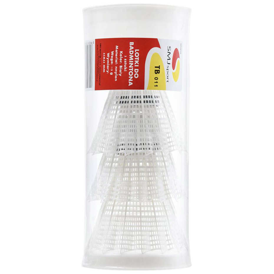 Nailoninės Badmintono Plunksnelės SMJ TB011 Teloon  3 vnt. Baltos