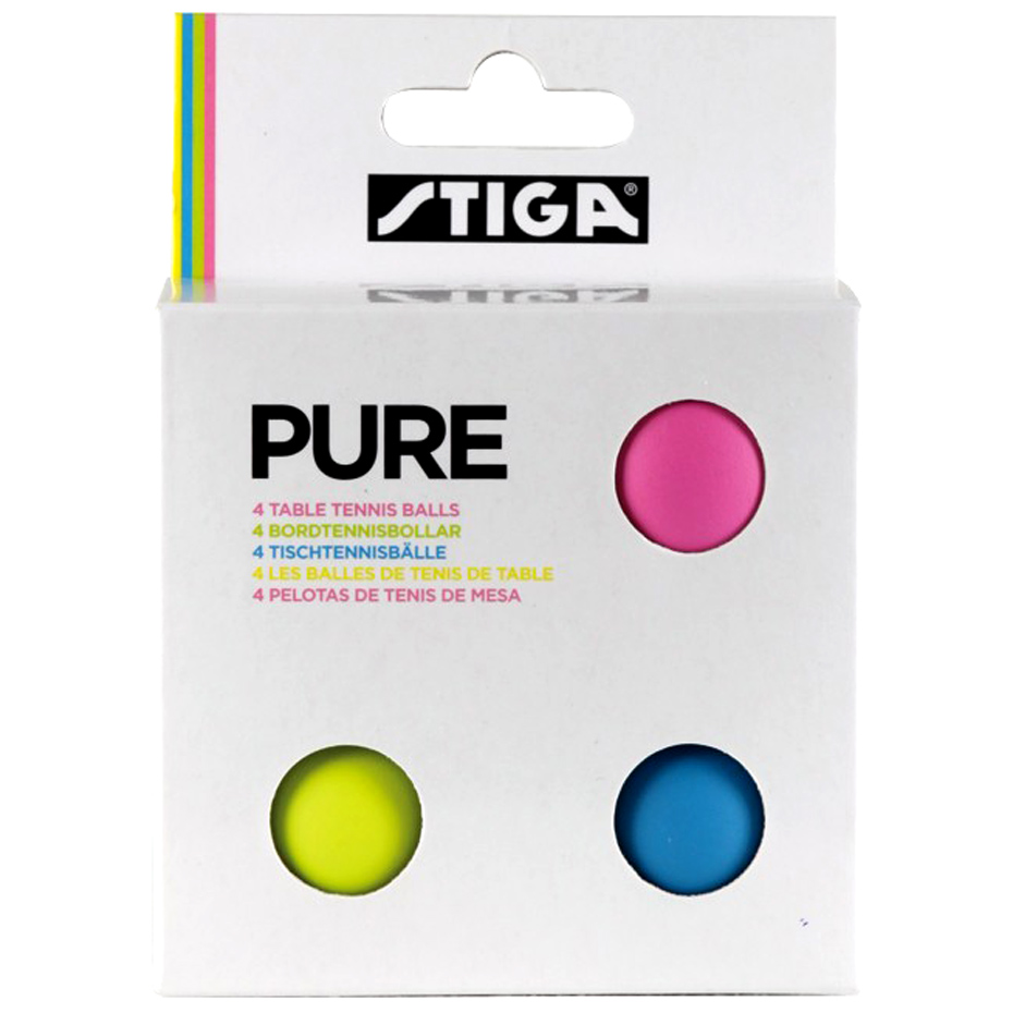 Stalo teniso kamuoliukai STIGA PURE color 4 vnt
