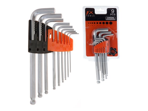 Rinkinys raktų šešiakampių 9 vnt trumpi Hex FXtools