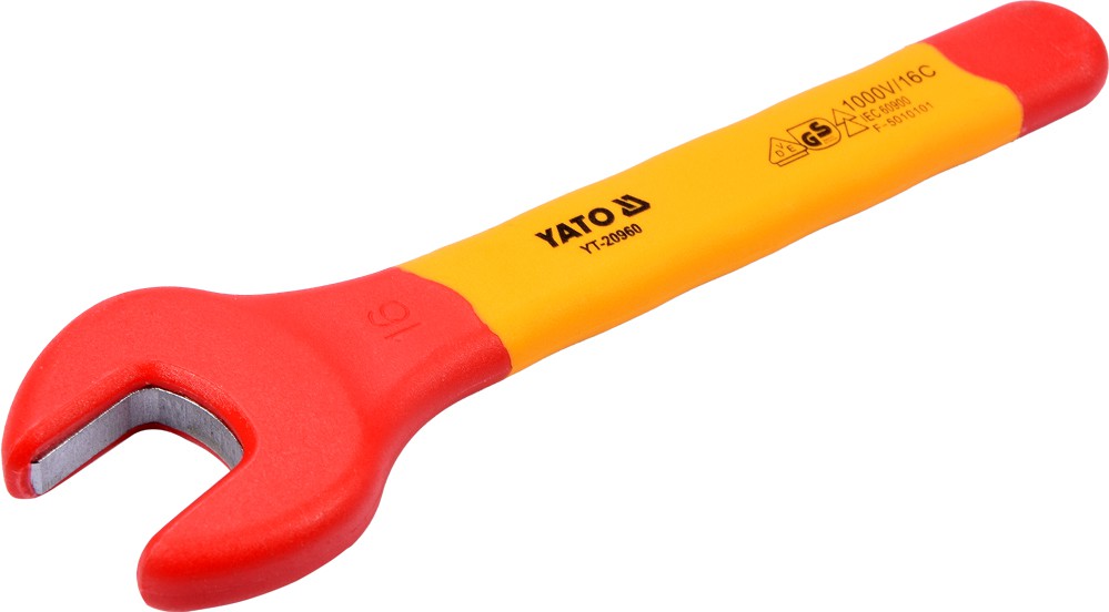 Izoliuotas veržliaraktis elektrikui atviru galu 16mm VDE (YT-20960)