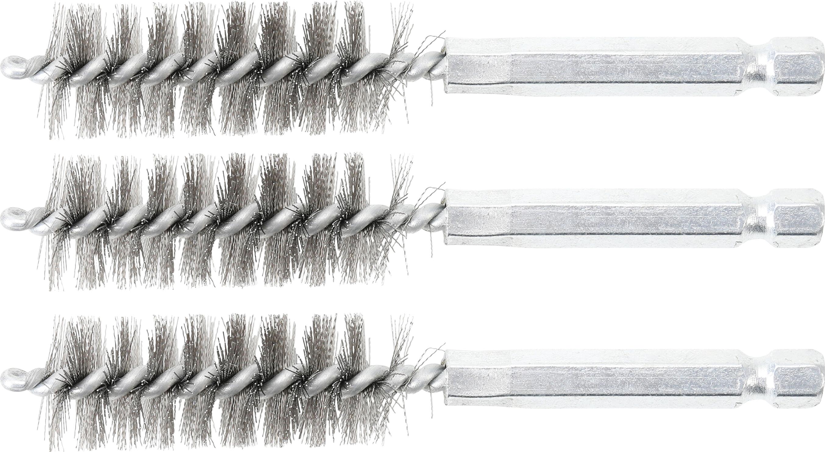 Plieniniai šepečiai vamzdeliams | 16 mm | 6,3 mm (1/4") | 3 vnt. (3078-16-S)