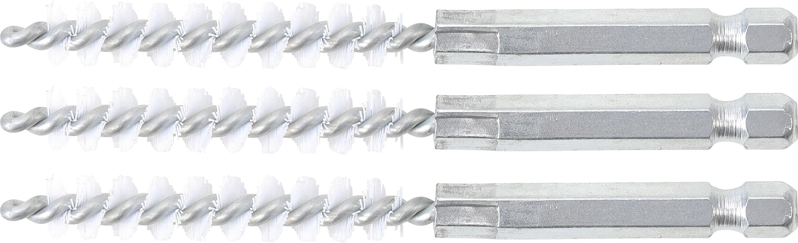 Nailono šepečiai vamzdeliams | 9 mm | 6,3 mm (1/4") | 3 vnt. (3078-9-N)