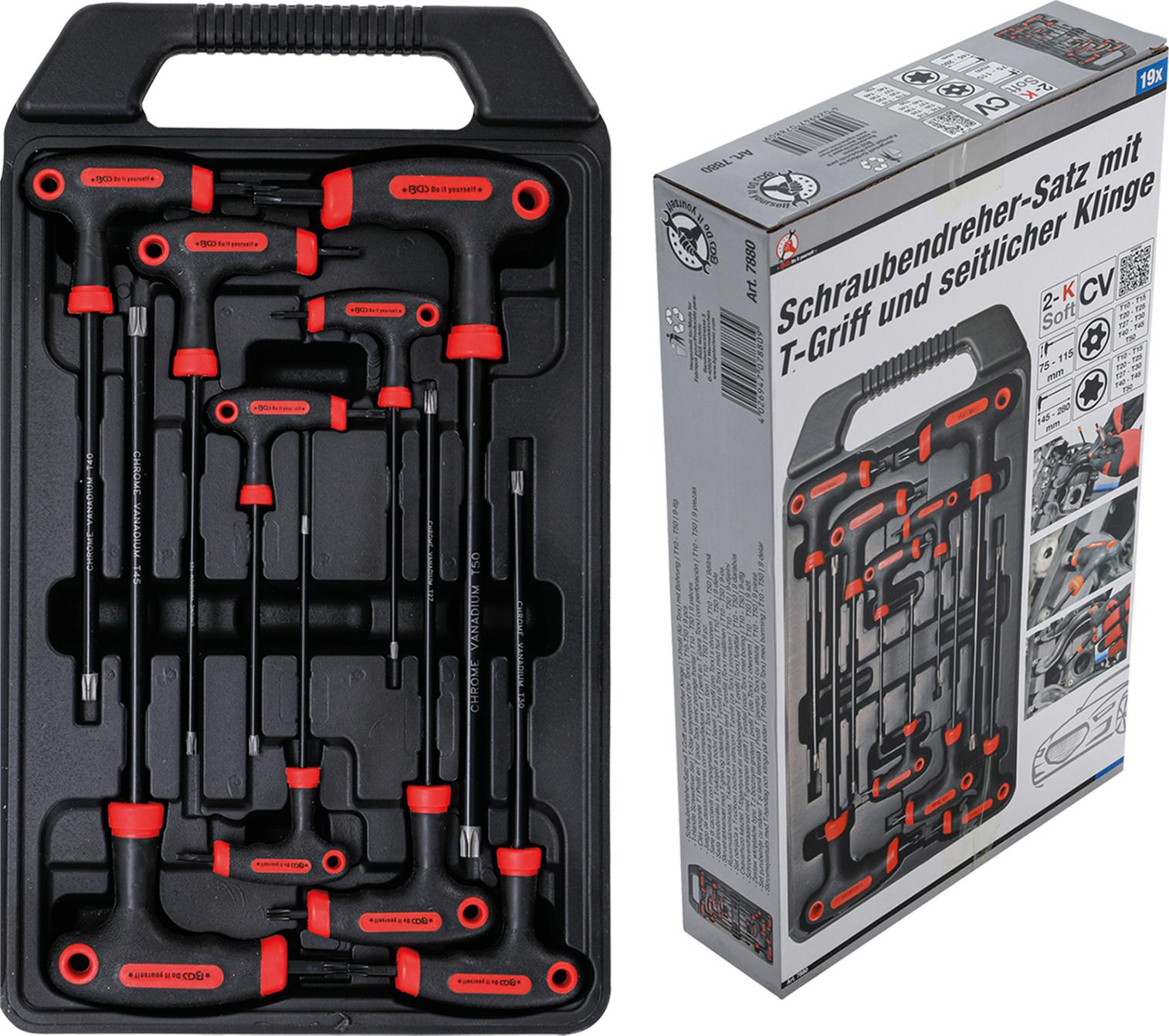 T-rankenėlių atsuktuvų rinkinys | T-Star su skyle (Torx) | T10-T50 | 9 vnt. (7880)