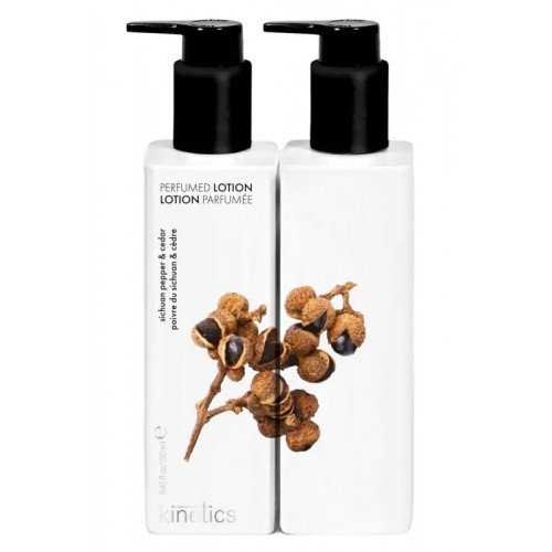 Kinetics Hand & Body Lotion Sichuan Pepper & Cedar Parfumuotas losjonas rankoms ir kūnui su sičuano pipirais ir kedru, 250ml