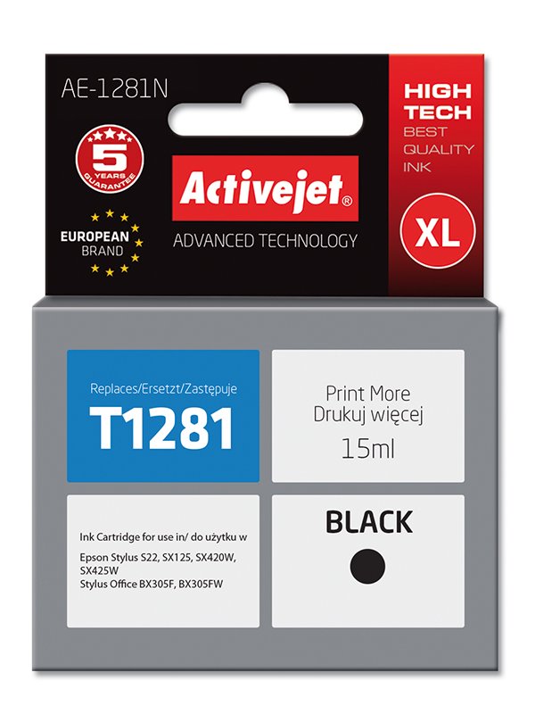 Rašalinė ACJ EPSON T1281, juoda 15ml