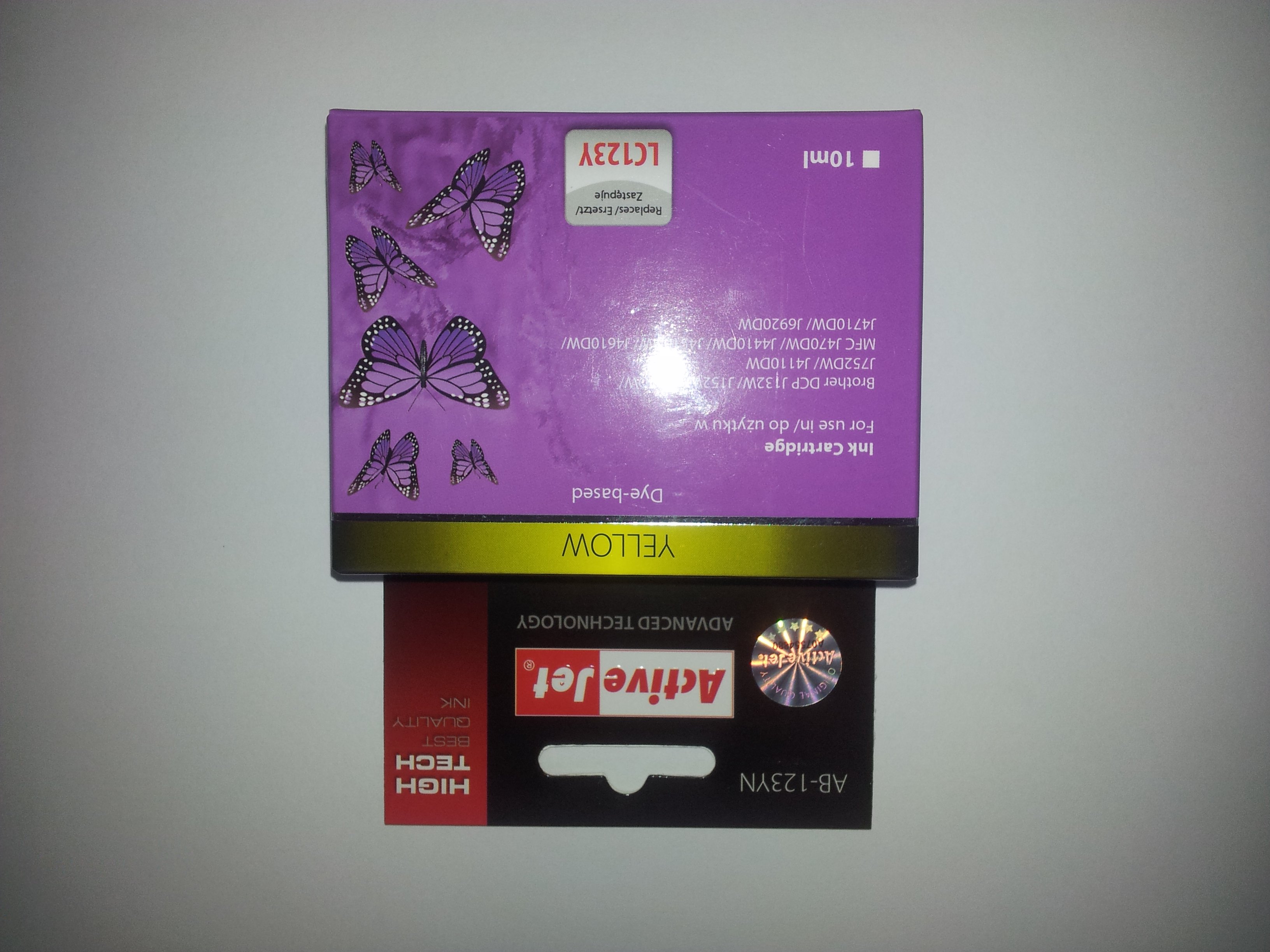 Rašalinė ACJ Brother LC123Y, geltona 10ml