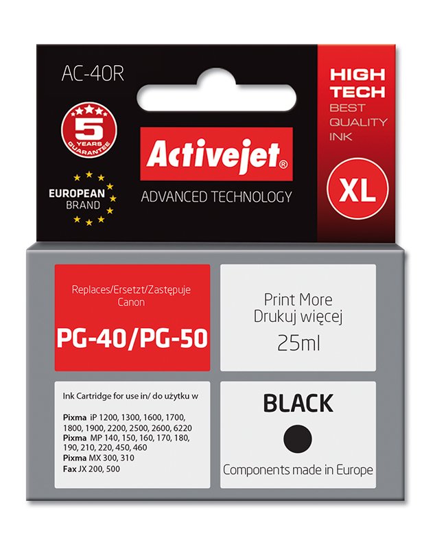 Rašalinė ACJ Canon PG-40, juoda 25ml