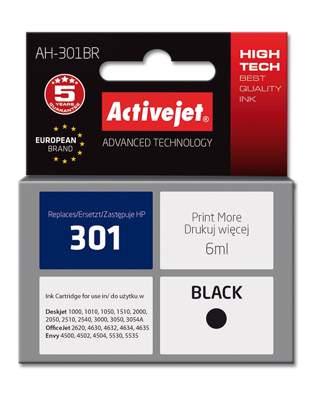 Rašalinė ACJ HP 301XL, juoda 20ml