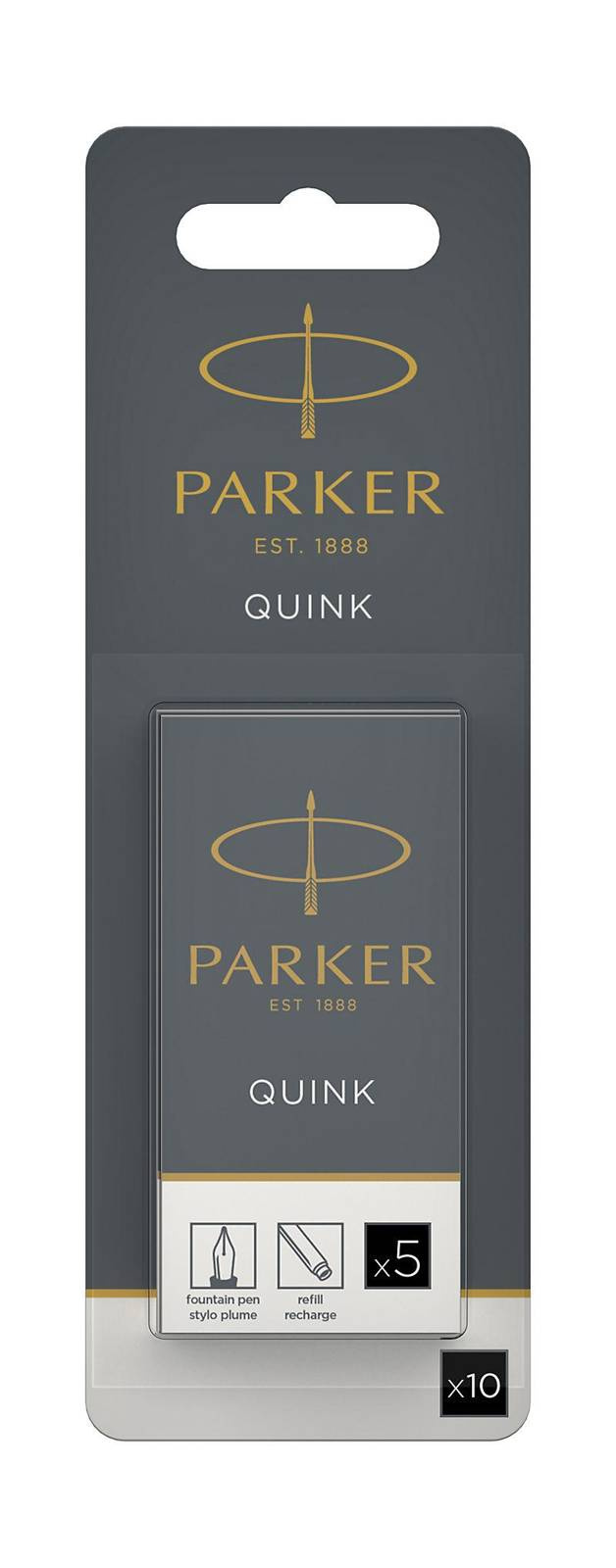 Rašalo kapsulės Parker Quink Juoda 10 vnt - 1950206