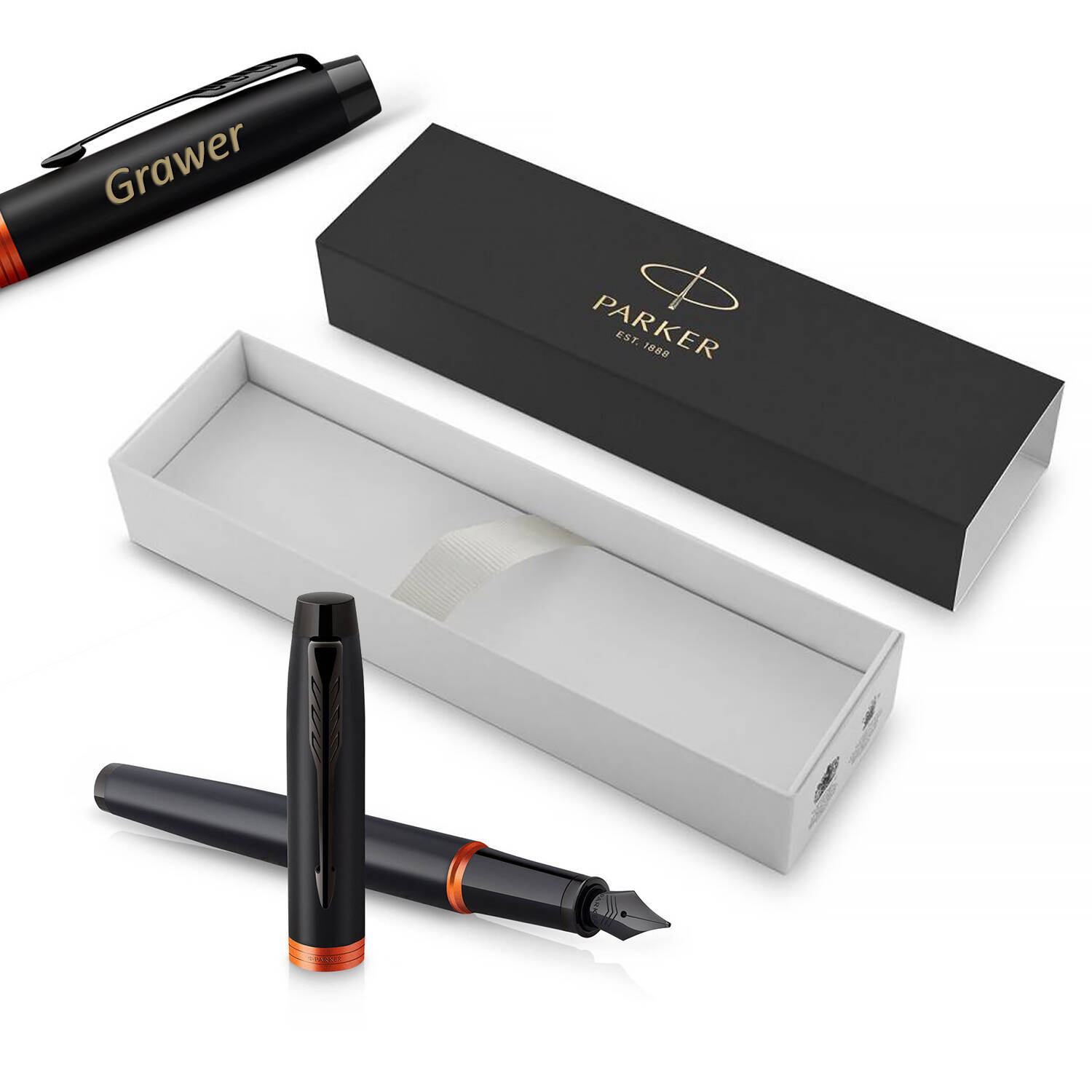 Parker IM Flame Orange (F) Plunksnakotis su graviravimu
