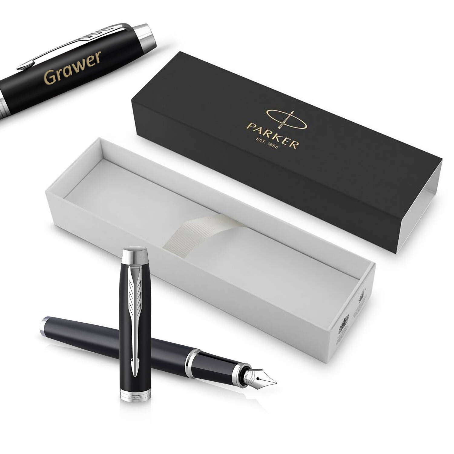 Parker IM Matte Black CT (M) Plunksnakotis su graviravimu