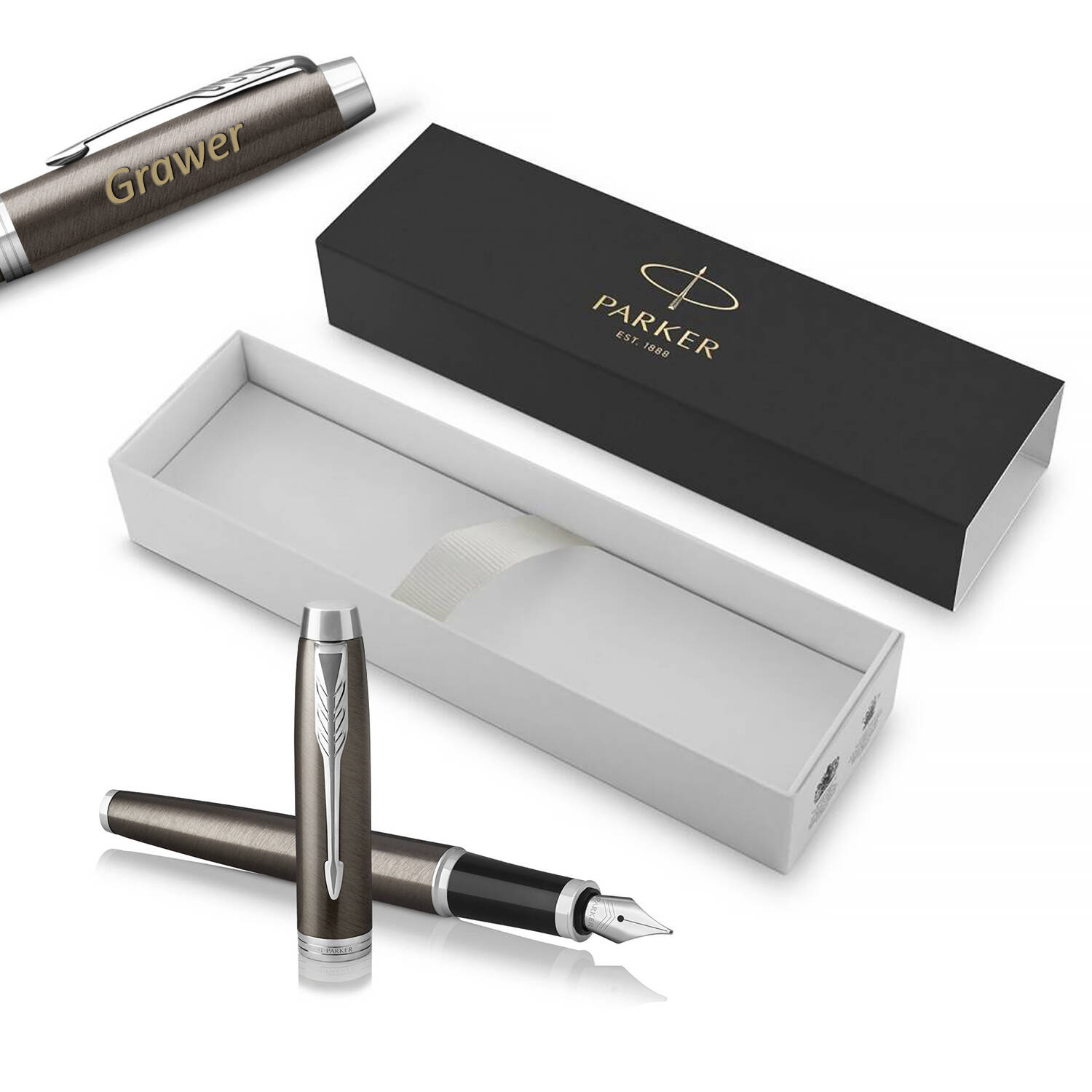Parker IM Dark Espresso CT (M) plunksnakotis su graviravimu