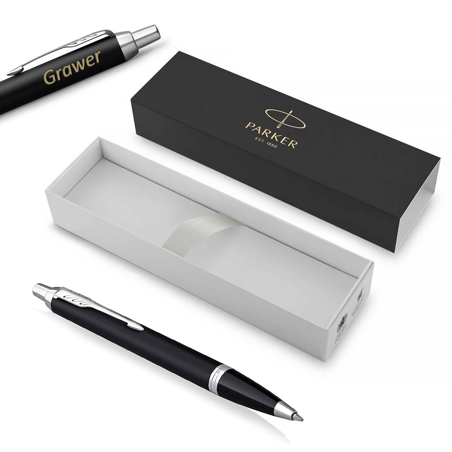 Parker IM Essential Matte Black CT Tušinukas su graviravimu