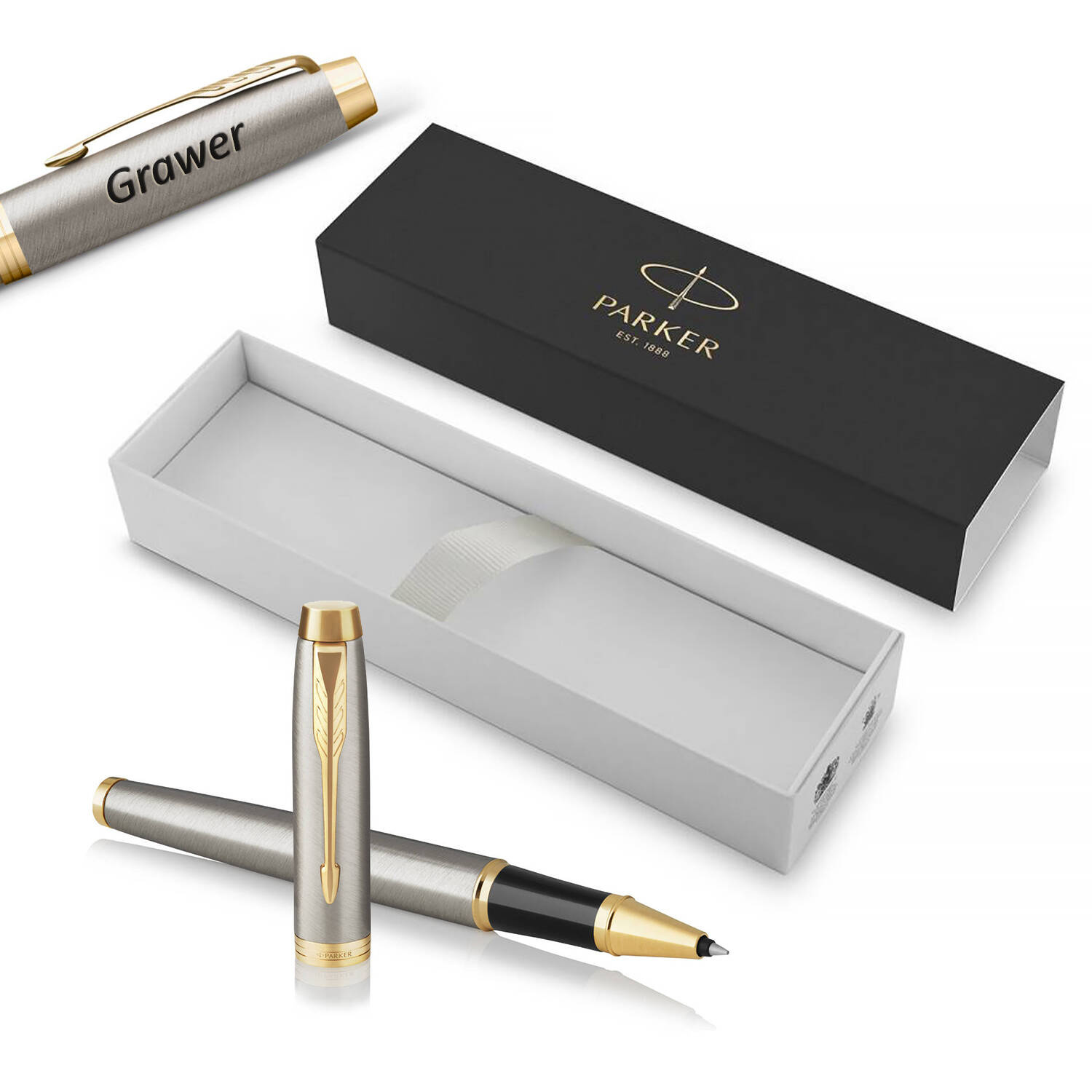Parker IM Brushed Metal GT Rašiklis su graviravimu