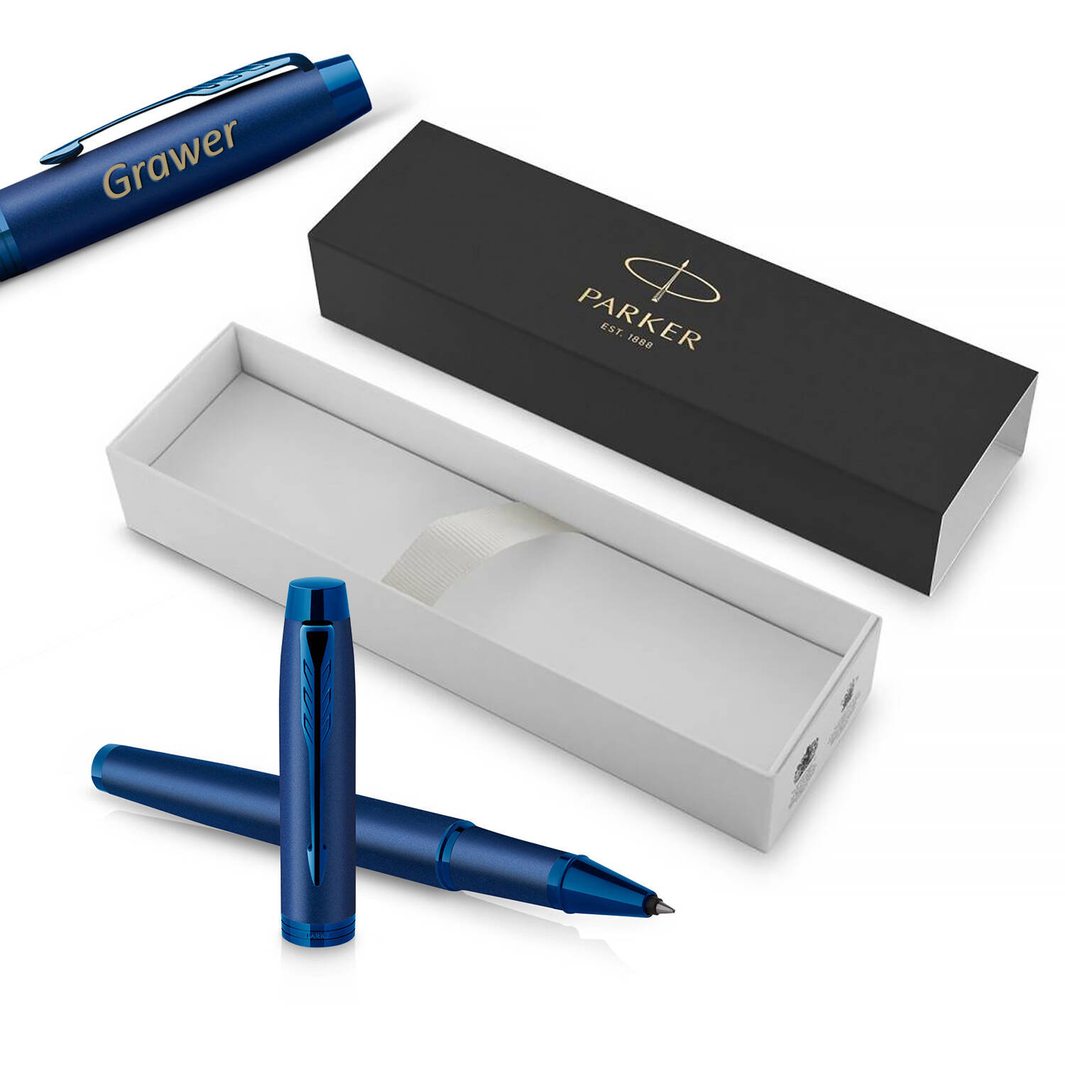 Parker IM Monochrome Blue Rašiklis su graviravimu