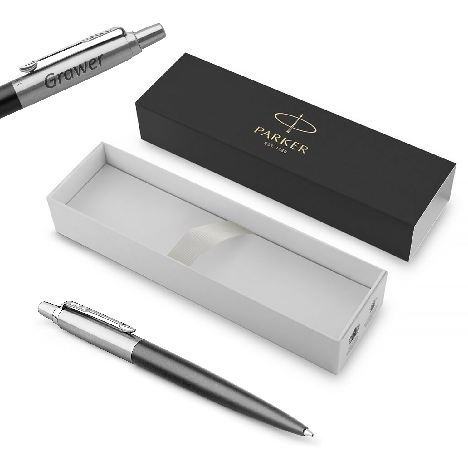 Parker Jotter Bond Street Black CT Tušinukas su graviravimu