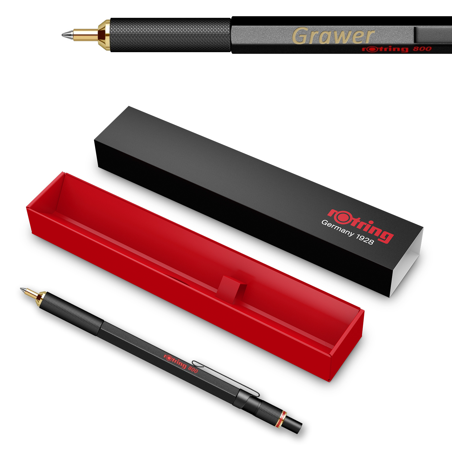 Rotring 800 M Black Tušinukas su graviravimu