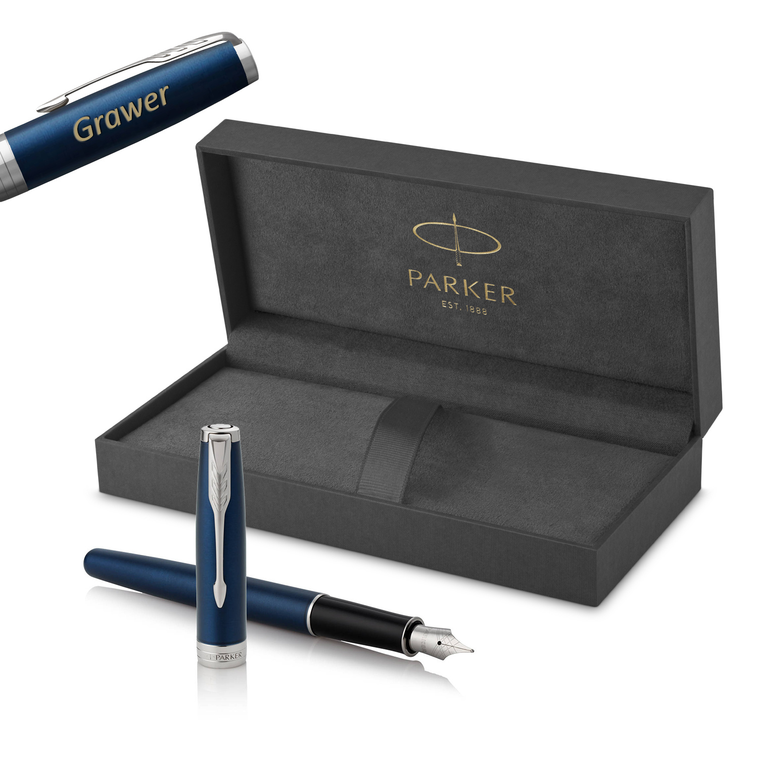 Parker Sonnet Blue Lacquer CT (M) Plunksnakotis su graviravimu
