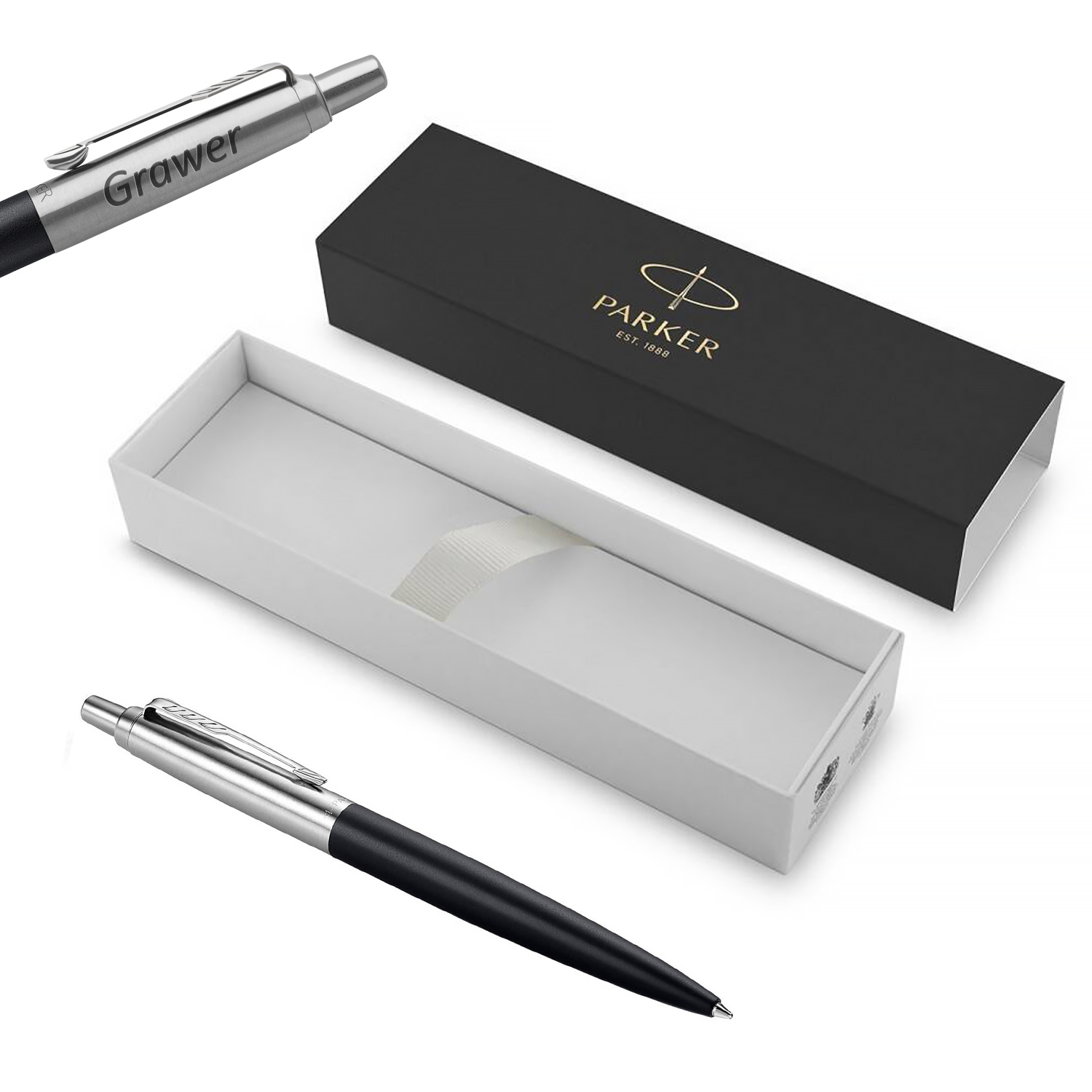 Parker Jotter XL Richmond Matte Black Tušinukas su graviravimu