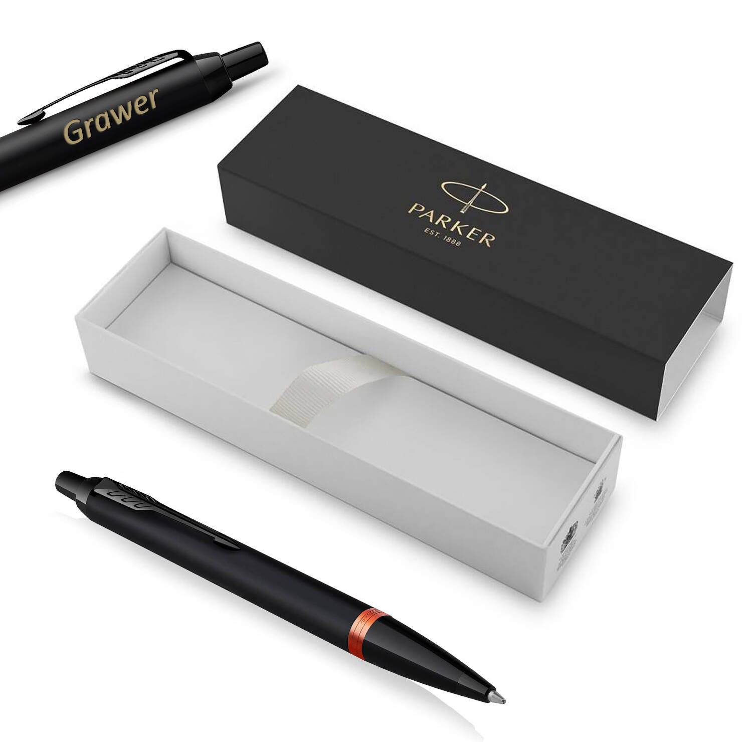Parker IM Professionals Flame Orange Tušinukas su graviravimu