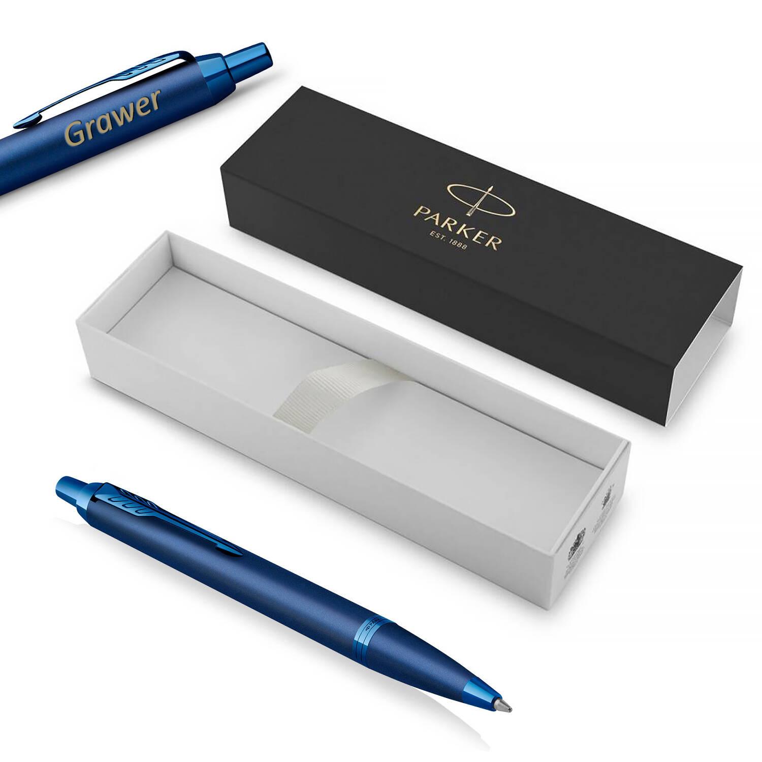 Parker IM Monochrome Blue Tušinukas su graviravimu