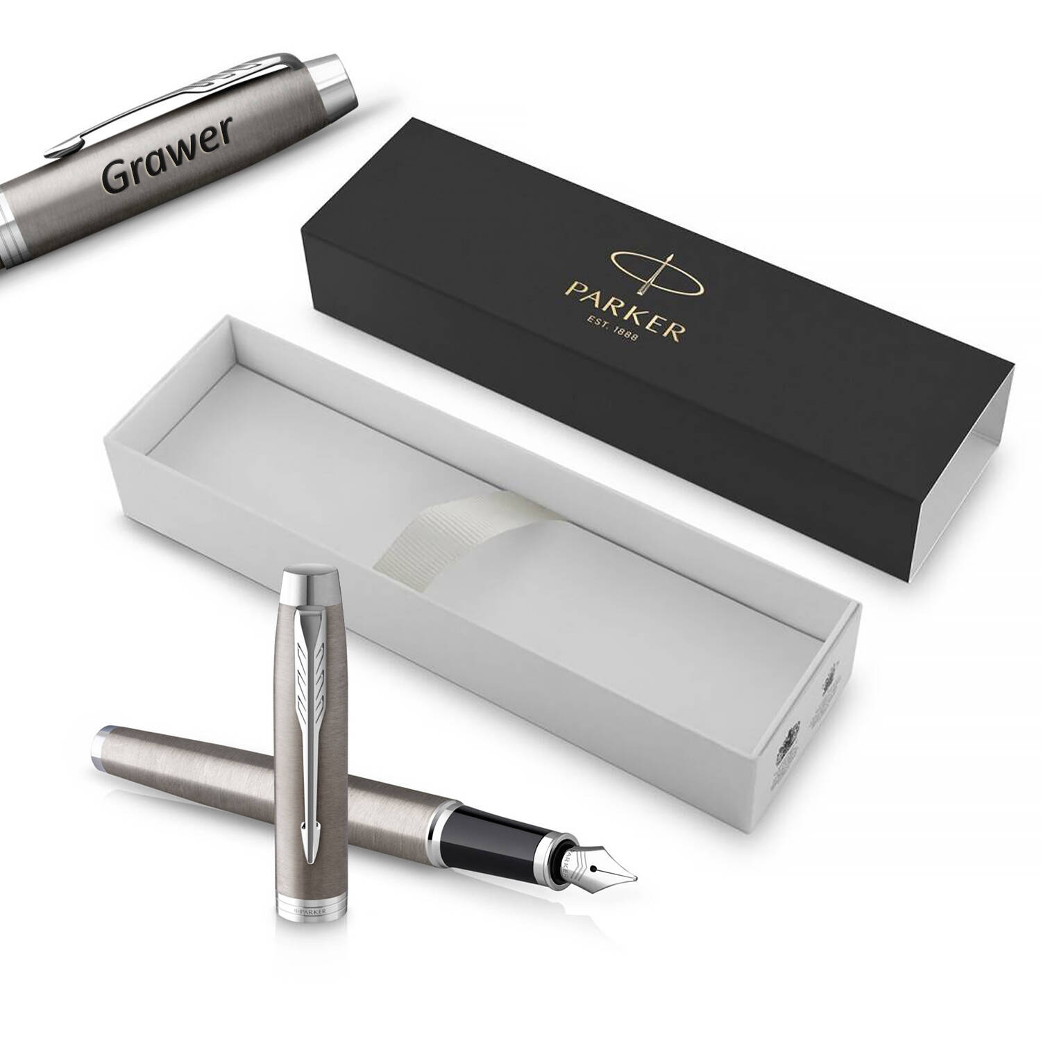 Parker IM Essential Stainless Steel CT (M) Plunksnakotis su graviravimu