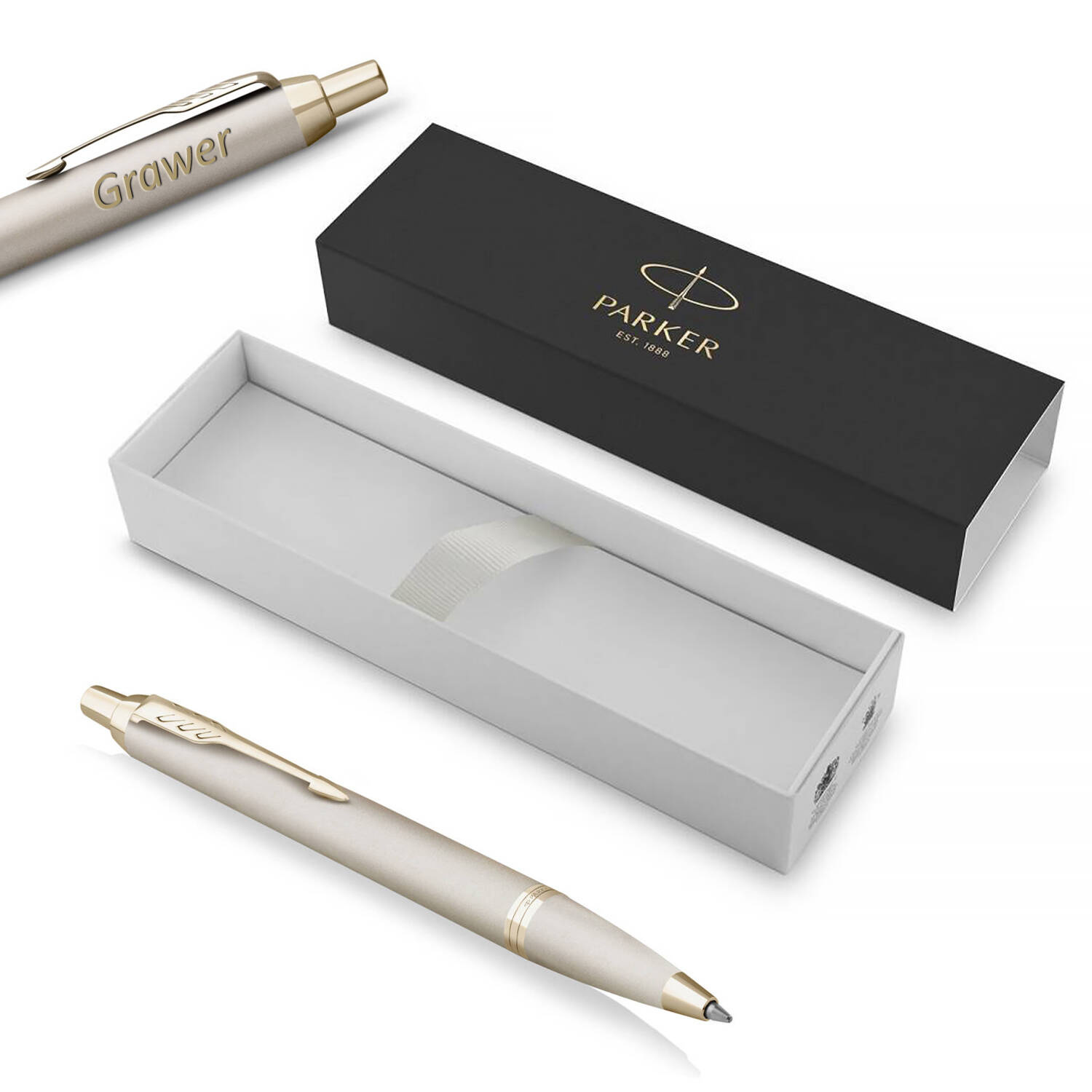Parker IM Professionals Monochrome Champagne Tušinukas su graviravimu