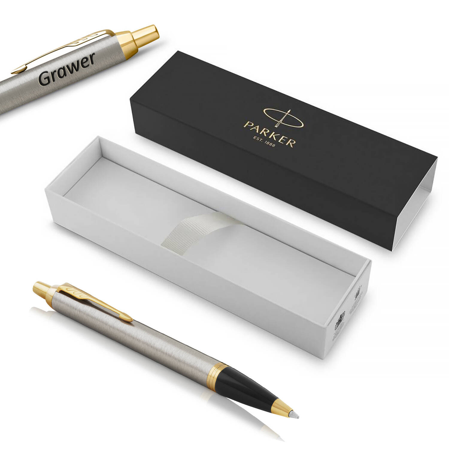 Parker IM Brushed Metal GT Tušinukas su graviravimu