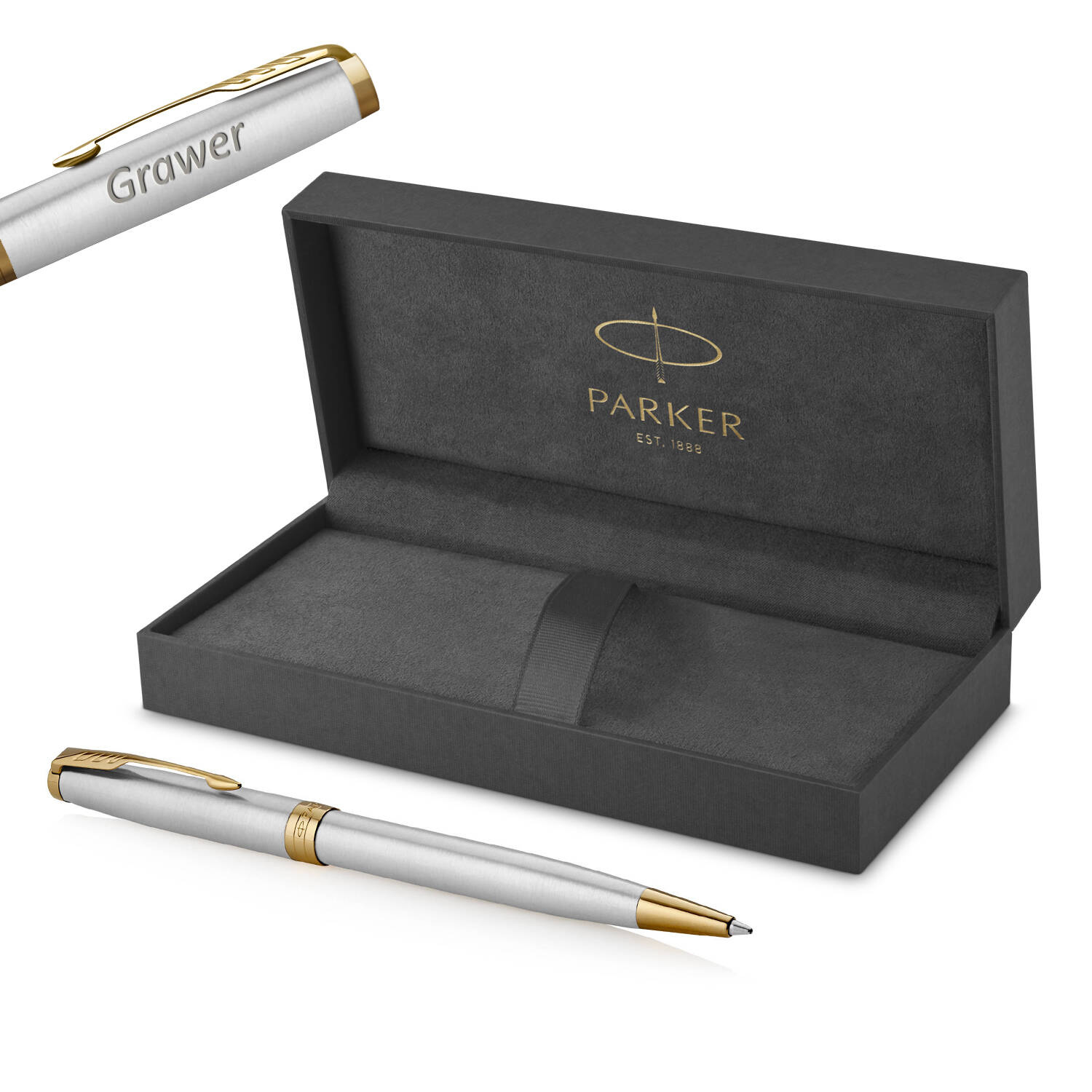 Parker Sonnet Stainless Steel GT Tušinukas su graviravimu