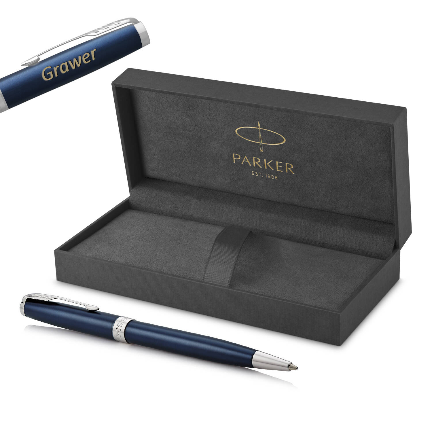 Parker Sonnet Blue Lacquer CT Tušinukas su graviravimu